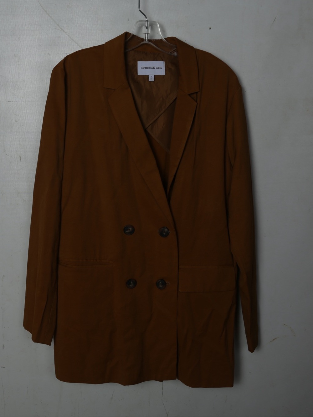 Elizabeth and James Rust Brown Double-Breasted Blazer